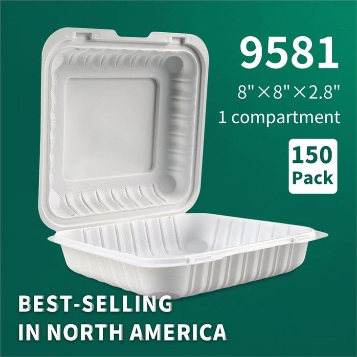YR9581 Αμερική Hot Sale Δοχείο φαγητού μίας χρήσης Take Out Clamshell Κουτί μεσημεριανού γεύματος με αρθρωτό φούρνο μικροκυμάτων