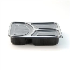 Δοχείο takeout κιβωτίων Bento, πλαστικοί δίσκοι με τα τρόφιμα καπακιών, πλαστικός δίσκος διαφανής