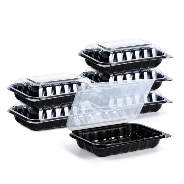 Hot Seller 9x9x1inch Αρθρωτό δοχείο φαγητού Κουτί μεσημεριανού γεύματος σε φούρνο μικροκυμάτων Δοχείο τροφίμων μιας χρήσης με καπάκι κλειδώματος