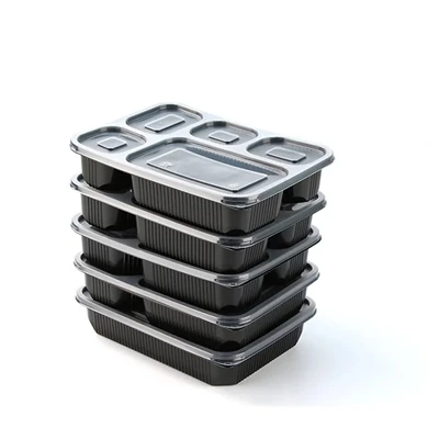 Δωρεάν Sample Black Restaurant Lunch Bento Box 2 Διαμερισμάτων Πλαστικό δοχεί...