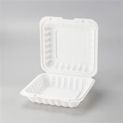 Δοχεία φαγητού Clamshell 8x8 ιντσών MFPP Hinged To Go