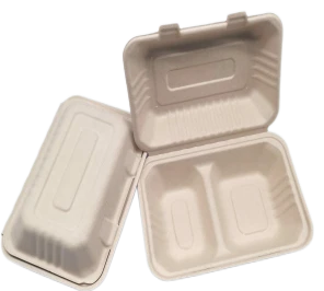 To Go Containers With Lids Bagasse 2compartments